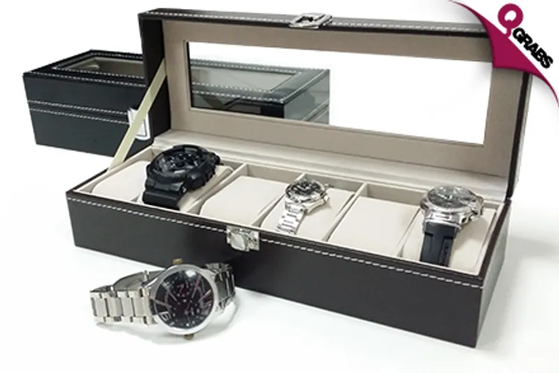 From QR69, Keep Your Time Pieces in Place with a Watch Organizer - Available in Classic Black OR Stylish Brown! (Up to QR258 Value)